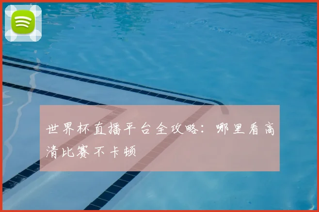 世界杯直播平台全攻略：哪里看高清比赛不卡顿